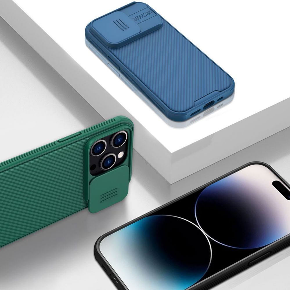 Back panel cover Nillkin Nillkin CamShield Pro Case iPhone 14 Pro Max Armored Cover Camera Protector Green