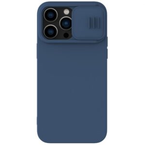Nugarėlės dėklai Nillkin  Nillkin CamShield Silky Silicone Case iPhone 14 Pro Case with Camera Protector Blue 