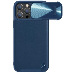 Aizmugurējais vāciņš Nillkin  Nillkin CamShield Leather S Case iPhone 14 Pro case with camera cover blue