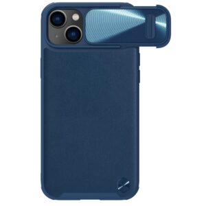 Aizmugurējais vāciņš Nillkin  Nillkin CamShield Leather S Case iPhone 14 Plus case with camera cover blue