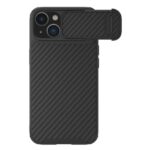 Aizmugurējais vāciņš Nillkin  Nillkin Synthetic Fiber S Case iPhone 14 Plus case with camera cover, black
