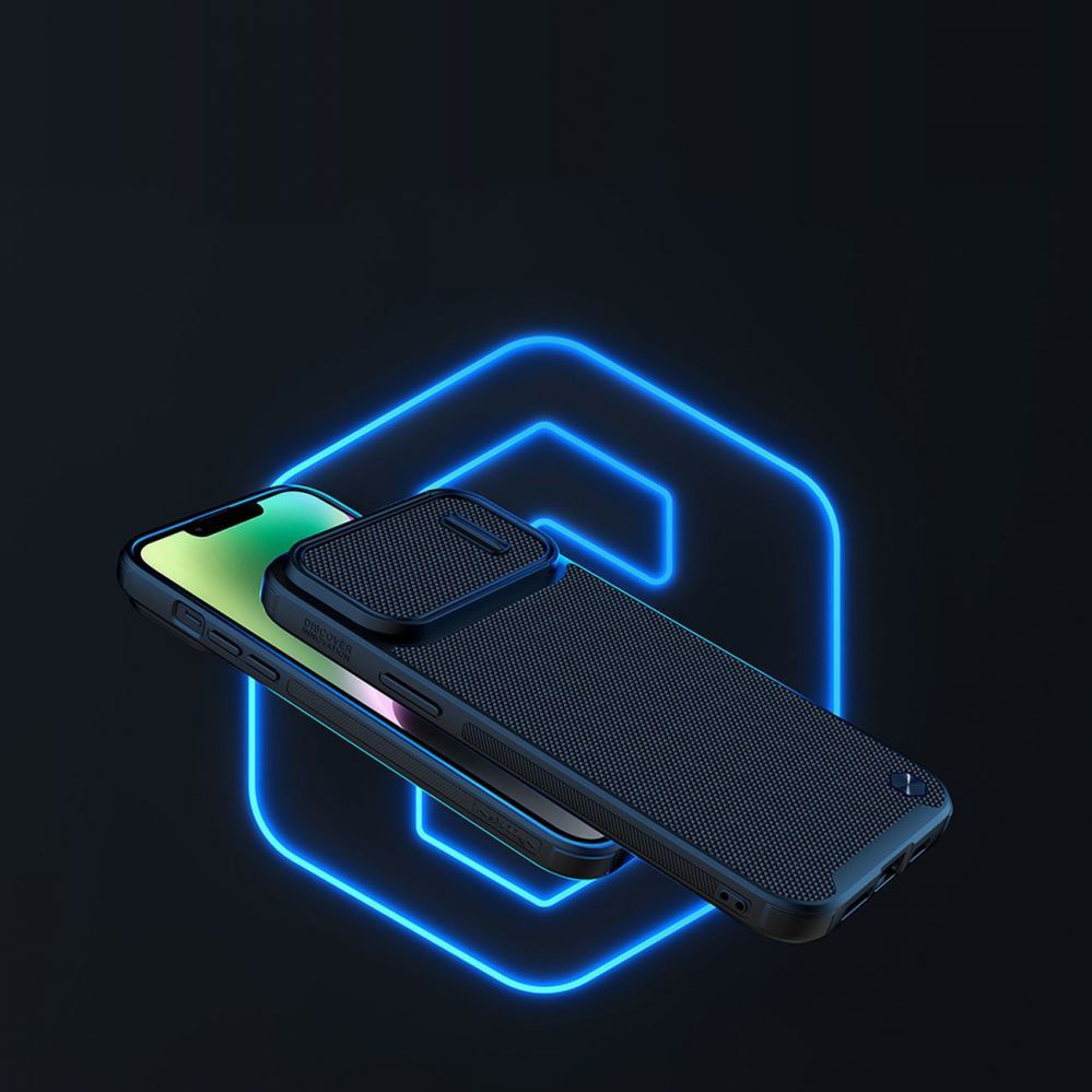 Back panel cover Nillkin Nillkin Textured S Case for iPhone 14, armored cover with camera cover, green