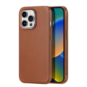 Aizmugurējais vāciņš Dux Ducis  Dux Ducis Naples iPhone 14 Pro case magnetic leather MagSafe case brown 