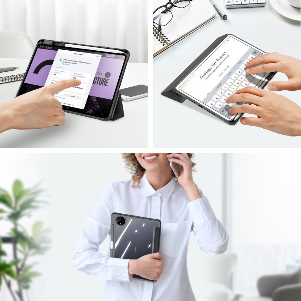 Tagakaaned Dux Ducis Dux Ducis Toby Case for Huawei MatePad Pro 11'' (2022) Cover with S Pen Pen Smart Cover Stand Black