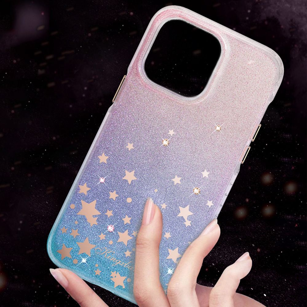 Tagakaaned Kingxbar Kingxbar Heart Star Series case for iPhone 14 Plus case with zodiac stars