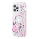 Nugarėlės dėklai Kingxbar  Kingxbar Butterfly Series magnetic case for iPhone 14 Plus MagSafe case with butterflies pink 