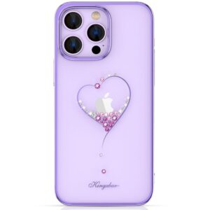 Aizmugurējais vāciņš Kingxbar  Silicone case with Swarovski crystals Kingxbar Wish Series for iPhone 14 Plus - purple 