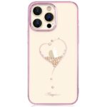 Tagakaaned Kingxbar  Silicone case with Swarovski Kingxbar Wish Series crystals for iPhone 14 Pro Max - pink 