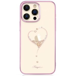Aizmugurējais vāciņš Kingxbar  Silicone case with Swarovski Kingxbar Wish Series crystals for iPhone 14 Pro Max - pink 