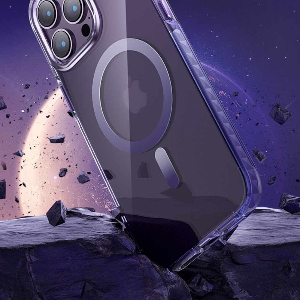 Aizmugurējais vāciņš Kingxbar Kingxbar PQY Ice Crystal Series magnetic case for iPhone 14 Pro MagSafe pink and blue