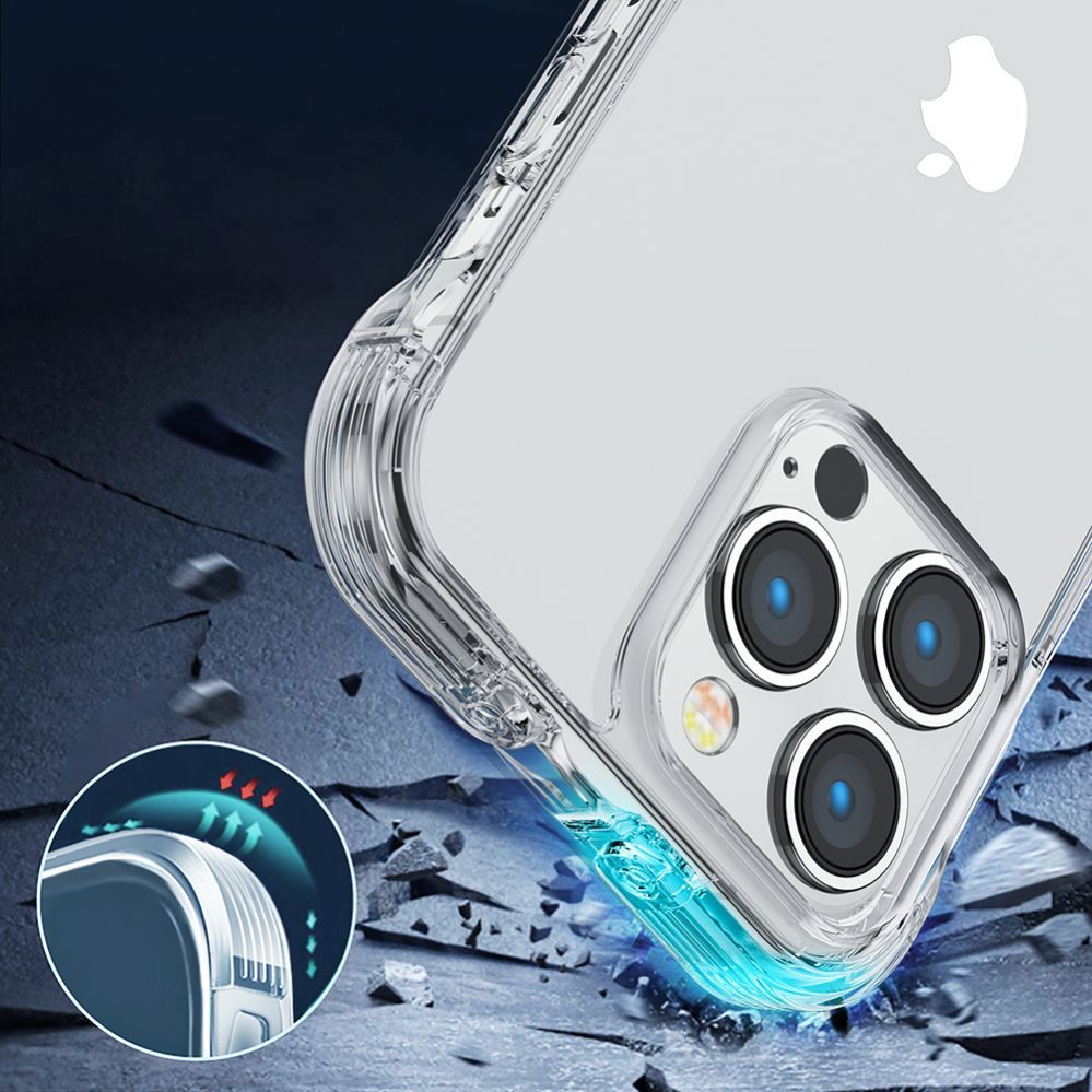 Tagakaaned Joyroom Joyroom Defender Series Case Cover for iPhone 14 Armored Hook Cover Stand Clear (JR-14H1)