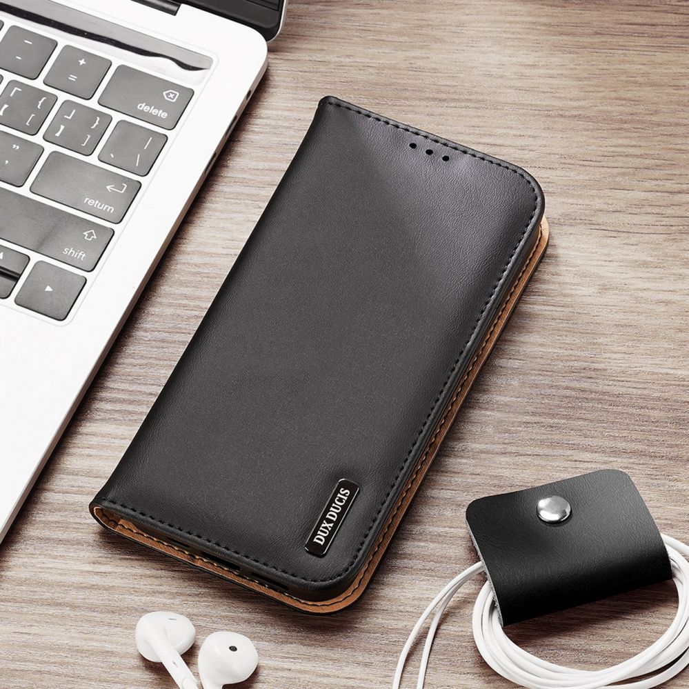 Tagakaaned Dux Ducis Dux Ducis Hivo Leather Flip Cover Genuine Leather Wallet for Cards and Documents iPhone 14 Plus Black