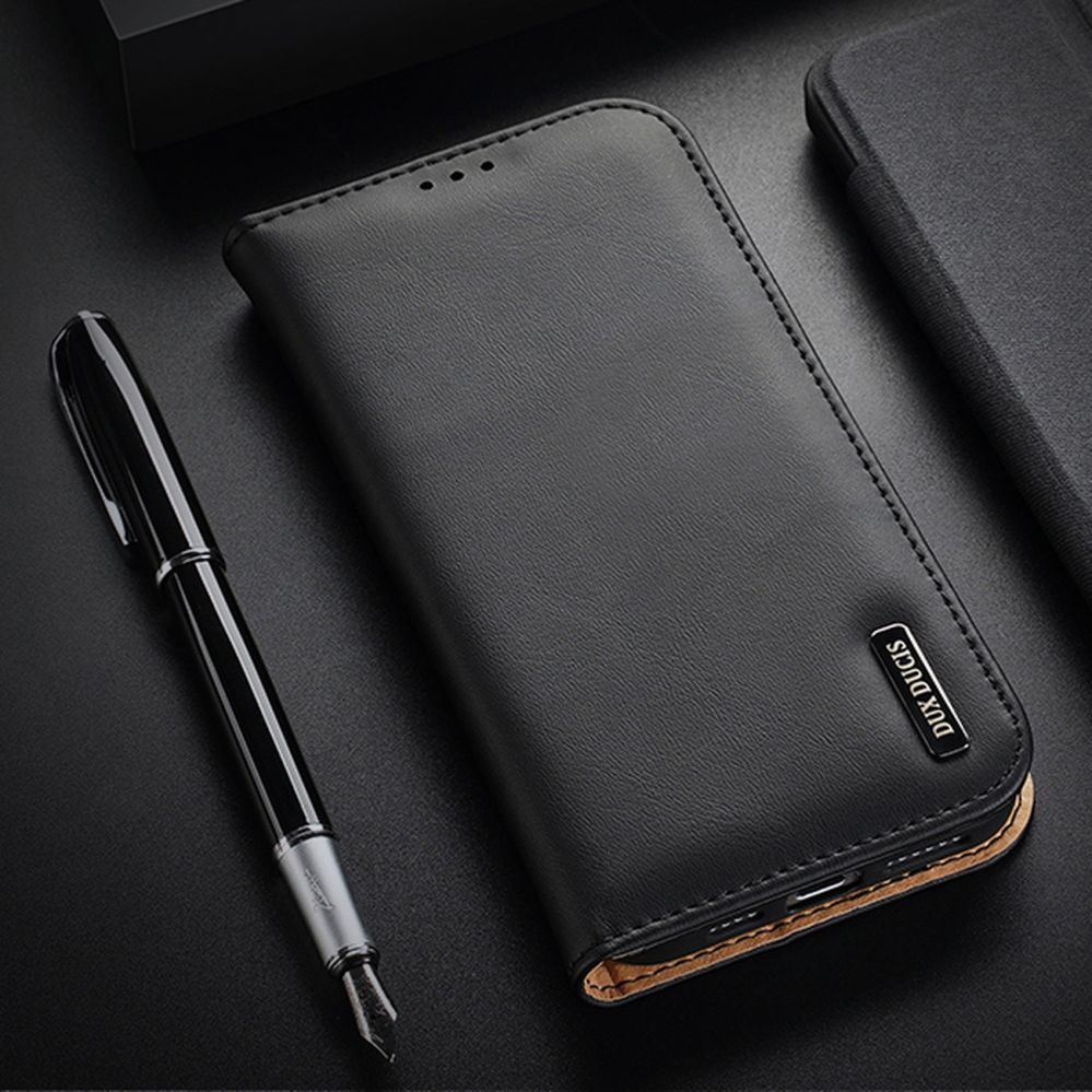 Tagakaaned Dux Ducis Dux Ducis Hivo Leather Flip Cover Genuine Leather Wallet for Cards and Documents iPhone 14 Plus Black