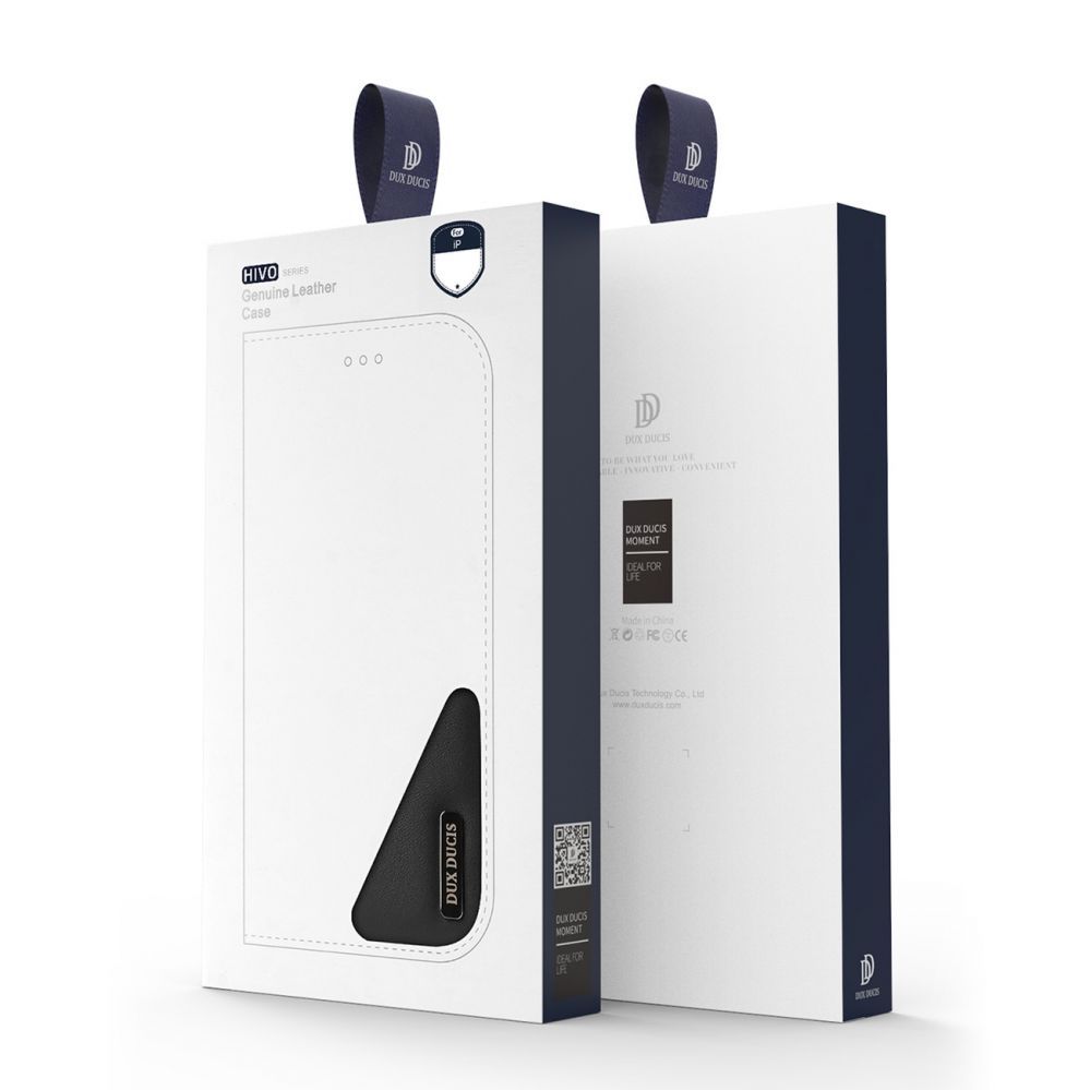 Tagakaaned Dux Ducis Dux Ducis Hivo Leather Flip Cover Genuine Leather Wallet for Cards and Documents iPhone 14 Plus Black