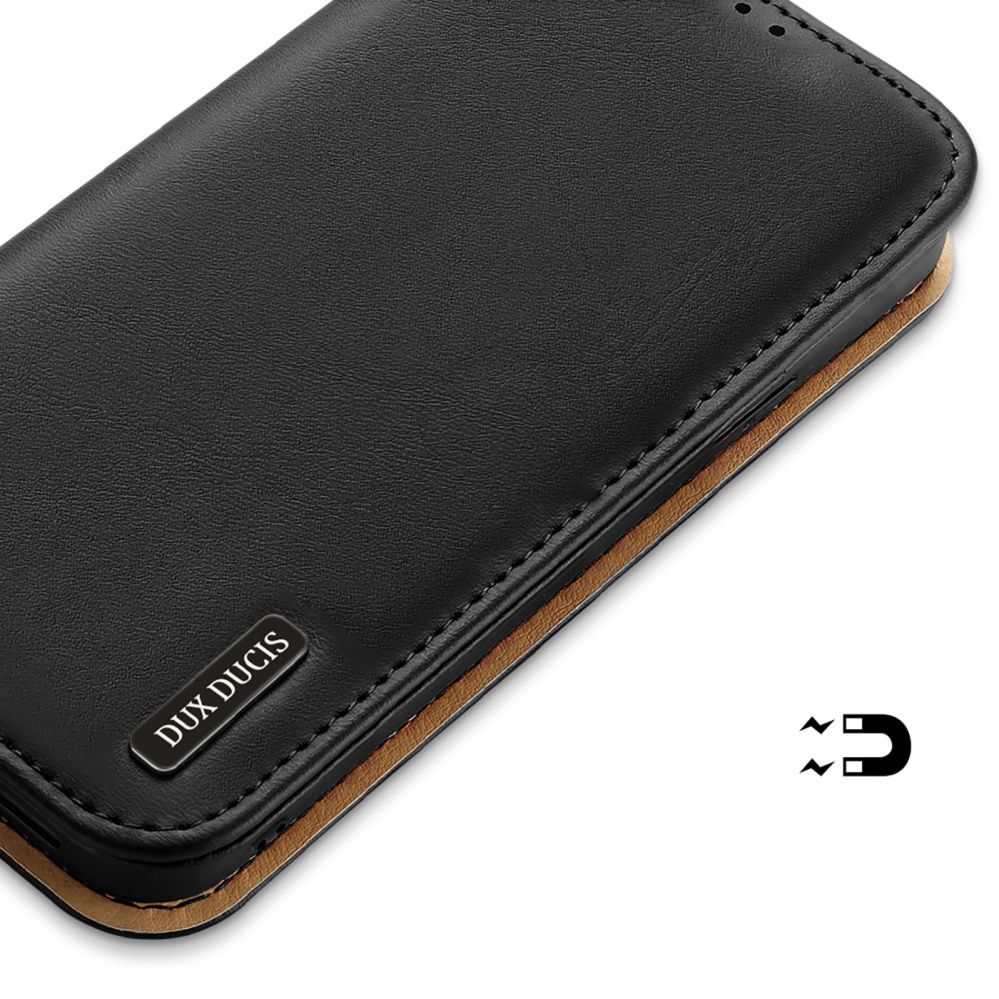 Tagakaaned Dux Ducis Dux Ducis Hivo Leather Flip Cover Genuine Leather Wallet for Cards and Documents iPhone 14 Plus Black
