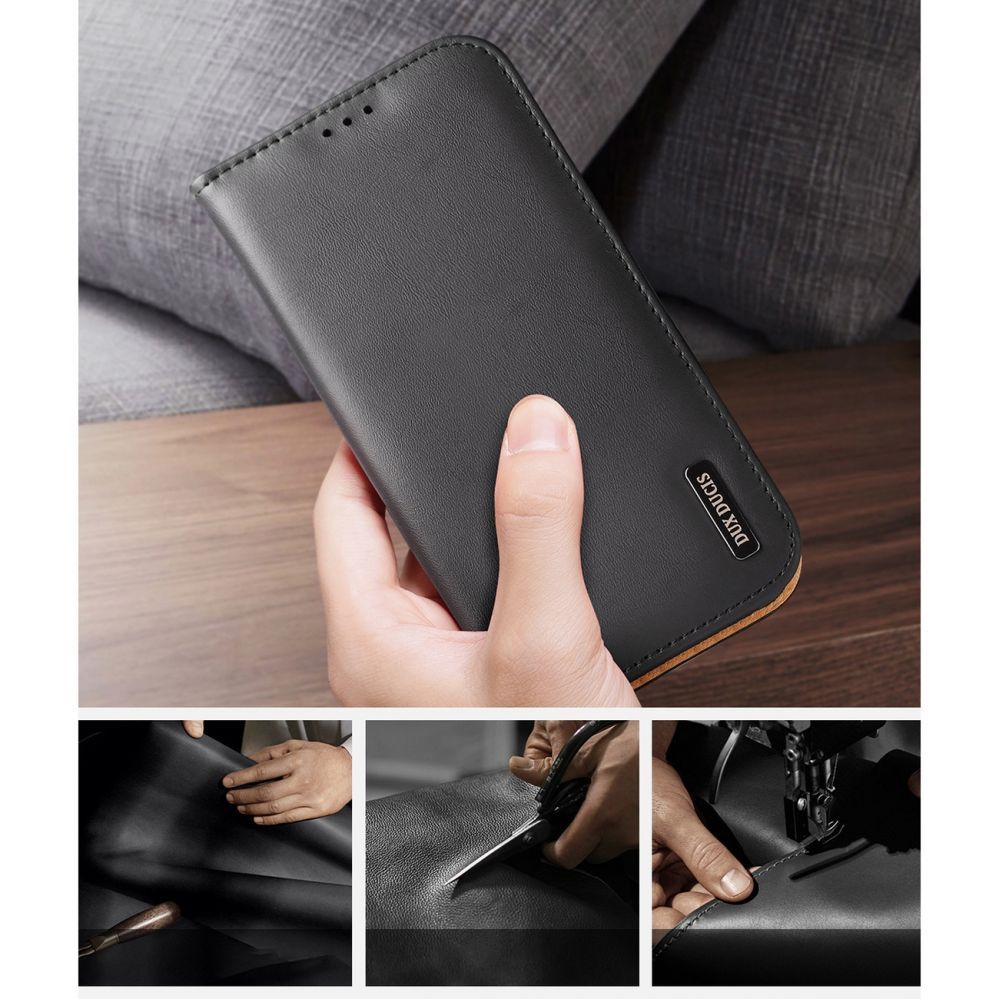 Tagakaaned Dux Ducis Dux Ducis Hivo Leather Flip Cover Genuine Leather Wallet for Cards and Documents iPhone 14 Plus Black