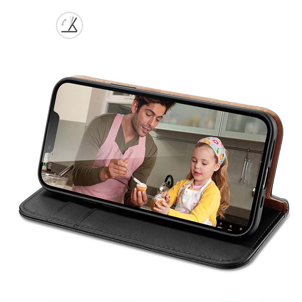 Tagakaaned Dux Ducis Dux Ducis Hivo Leather Flip Cover Genuine Leather Wallet for Cards and Documents iPhone 14 Plus Black