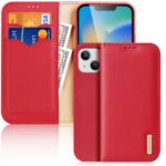 Tagakaaned Dux Ducis  Dux Ducis Hivo Leather Flip Cover Genuine Leather Wallet for Cards and Documents iPhone 14 Plus Red 