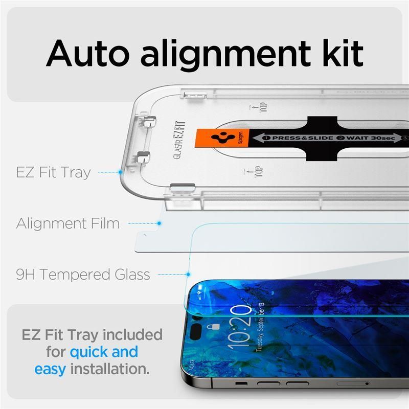 Aizsargstikls Spigen Spigen Glas.tR EZ Fit tempered glass for iPhone 14 Pro - 2 pcs.