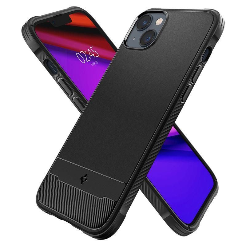 Back panel cover Spigen Spigen Rugged Armor Mag Case with MagSafe for iPhone 14 - Matte Black