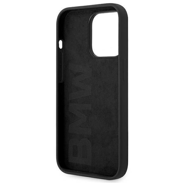 Tagakaaned BMW Etui BMW BMHCP14XSILBK iPhone 14 Pro Max 6,7" czarny/black Silicone Metal Logo