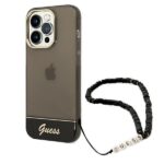 Tagakaaned Guess  Guess GUHCP14LHGCOHK iPhone 14 Pro 6,1" czarny/black hardcase Translucent Pearl Strap 