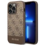 Tagakaaned Guess  Guess GUHCP14LG4GLBR iPhone 14 Pro 6,1" brązowy/brown hard case 4G Stripe Collection 