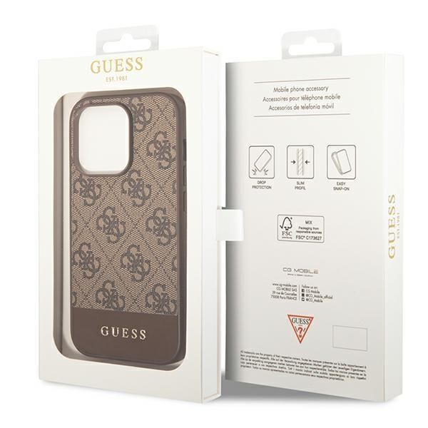 Tagakaaned Guess Guess GUHCP14XG4GLBR iPhone 14 Pro Max 6,7" brązowy/brown hard case 4G Stripe Collection