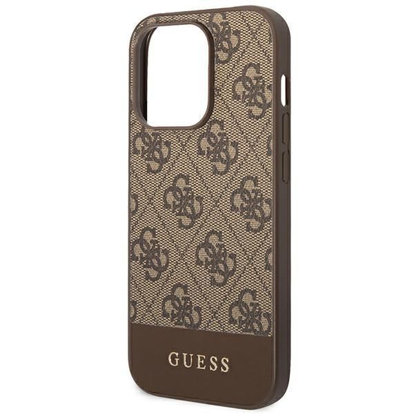 Tagakaaned Guess Guess GUHCP14XG4GLBR iPhone 14 Pro Max 6,7" brązowy/brown hard case 4G Stripe Collection
