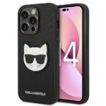 Aizmugurējais vāciņš Karl Lagerfeld  Karl Lagerfeld KLHCP14XSAPCHK iPhone 14 Pro Max 6,7" hardcase czarny/black Saffiano Choupette Head Patch 