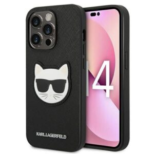 Nugarėlės dėklai Karl Lagerfeld  Karl Lagerfeld KLHCP14XSAPCHK iPhone 14 Pro Max 6,7" hardcase czarny/black Saffiano Choupette Head Patch 
