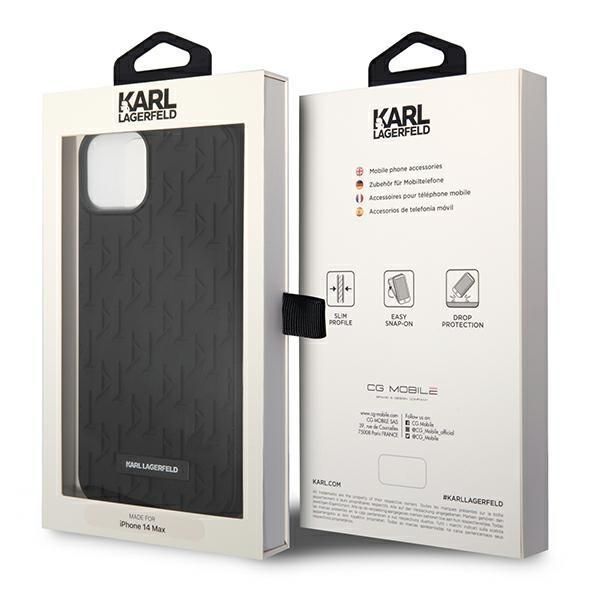 Back panel cover Karl Lagerfeld Karl Lagerfeld KLHCP14MRUPKLPK iPhone 14 Plus 6,7" hardcase czarny/black 3D Monogram