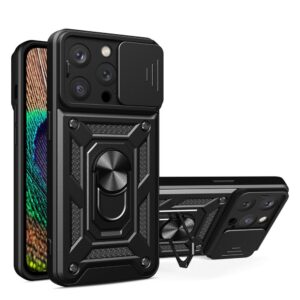 Aizmugurējais vāciņš Hurtel  Hybrid Armor Camshield case for iPhone 14 Pro armored case with camera cover black 