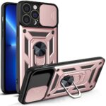 Tagakaaned Hurtel - Hybrid Armor Camshield case for iPhone 13 Pro armored case with camera cover pink 