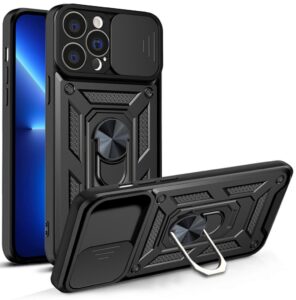 Aizmugurējais vāciņš Hurtel - Hybrid Armor Camshield case for iPhone 13 Pro Max armored case with camera cover black 
