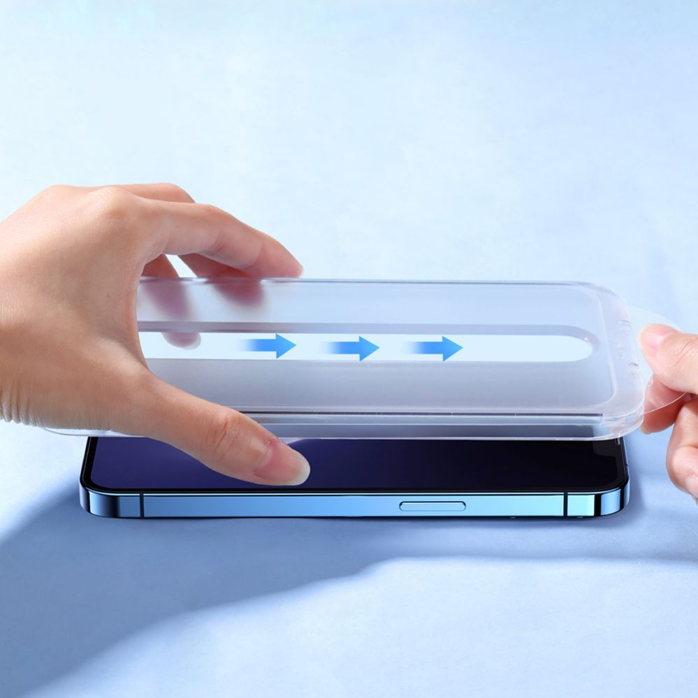 Aizsargstikls Joyroom Joyroom Easy Fit Full Screen tempered glass with mounting rack for iPhone 14 Plus (6.7 ") (JR-DH11)