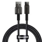 Кабель Baseus  Baseus Tungsten Gold cable USB-A - USB-C 480Mb/s 100W 1m black (CAWJ000001) 