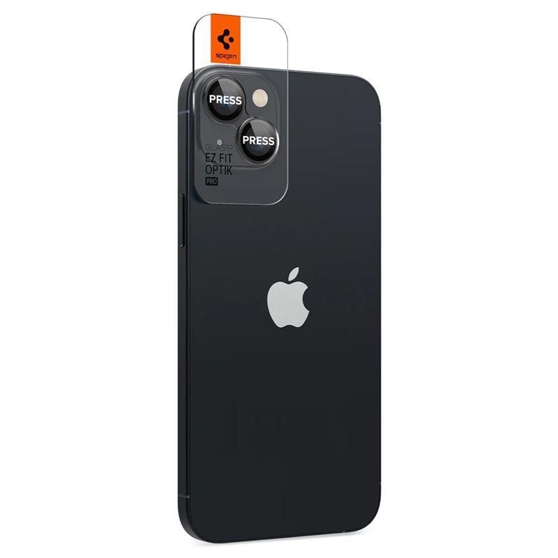 Aizsargstikls Spigen Spigen Glas.tR EZ Fit Optik Camera Protector for iPhone 14 / Plus / 15 / Plus - Black 2 pcs.