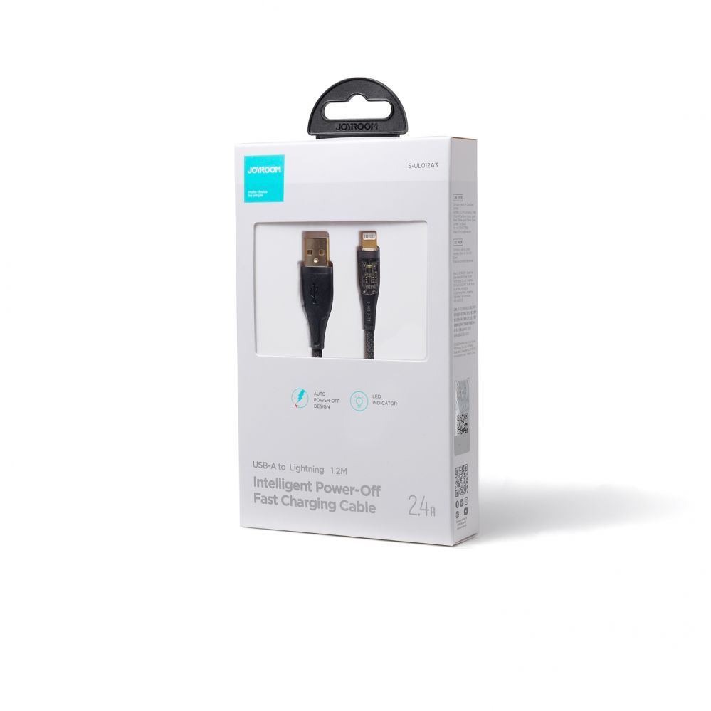 Kabelis Joyroom Joyroom Star-Cloud Series A3 USB-A / Lightning Cable 2.4A 1.2m with Smart Switch - Black