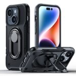 Aizmugurējais vāciņš Joyroom  Joyroom Dual Hinge case for iPhone 14 armored case with a stand and a ring holder black 