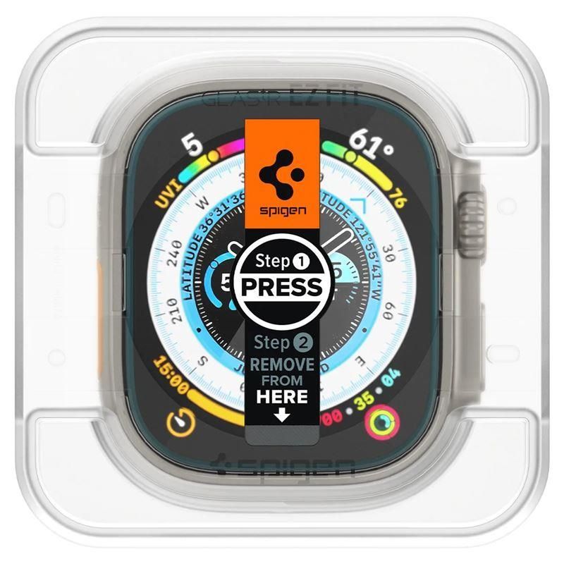 Aizsargstikls Spigen Spigen Glas.tR EZ Fit tempered glass for Apple Watch Ultra / Ultra 2 (49 mm) - 2 pcs.