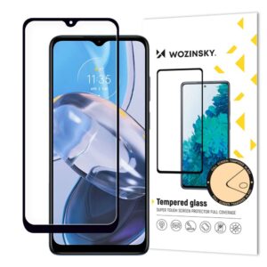 Apsauginiai stiklai Wozinsky  Wozinsky Full Glue tempered glass Motorola Moto E22i / E22 full screen with frame black (case friendly) 
