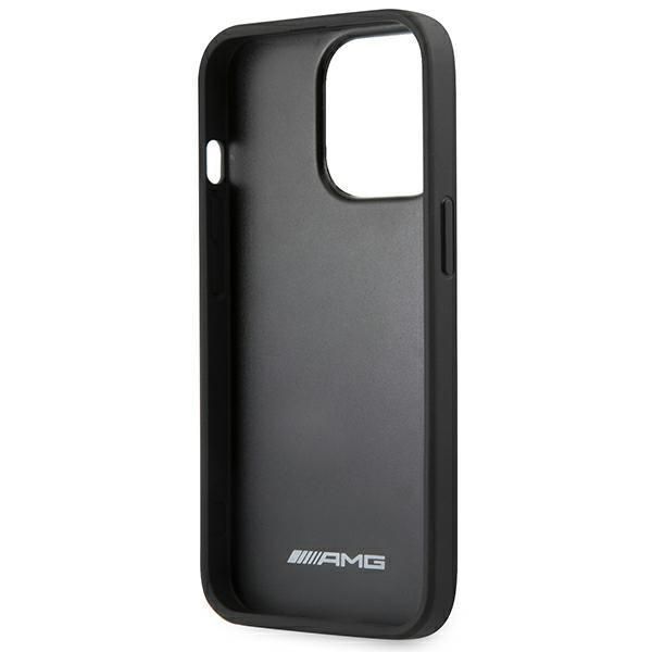 Tagakaaned Mercedes-Benz AMG AMHCP14LDOLBK iPhone 14 Pro 6.1 "black / black hardcase Leather Hot Stamped