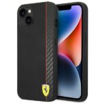 Back panel cover Ferrari  Ferrari FEHCP14MAXBK iPhone 14 Plus 6.7" black/black hardcase Carbon 