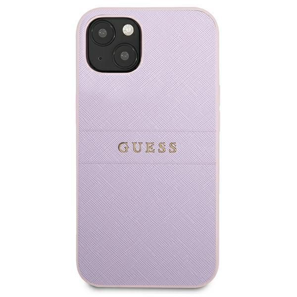 Tagakaaned Guess Guess GUHCP13SPSASBPU iPhone 13 mini 5,4 "purple / purple Saffiano Hot Stamp & Metal Logo