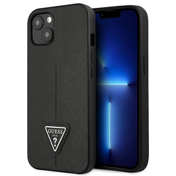 Nugarėlės dėklai Guess Guess GUHCP13SPSATLK iPhone 13 mini 5,4 "black / black hardcase SaffianoTriangle Logo