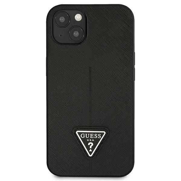 Nugarėlės dėklai Guess Guess GUHCP13SPSATLK iPhone 13 mini 5,4 "black / black hardcase SaffianoTriangle Logo