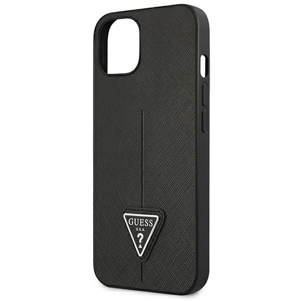 Nugarėlės dėklai Guess Guess GUHCP13SPSATLK iPhone 13 mini 5,4 "black / black hardcase SaffianoTriangle Logo