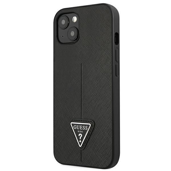 Nugarėlės dėklai Guess Guess GUHCP13SPSATLK iPhone 13 mini 5,4 "black / black hardcase SaffianoTriangle Logo