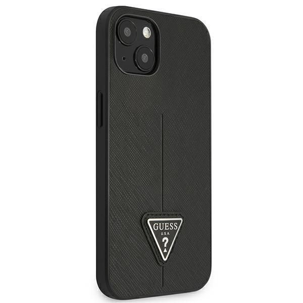 Nugarėlės dėklai Guess Guess GUHCP13SPSATLK iPhone 13 mini 5,4 "black / black hardcase SaffianoTriangle Logo